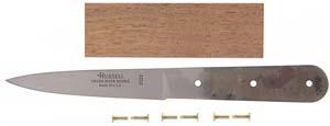 Knife kit includes:  1 Blade-RIP-04, 3 brass rivets and 1 KP-Walnut-S